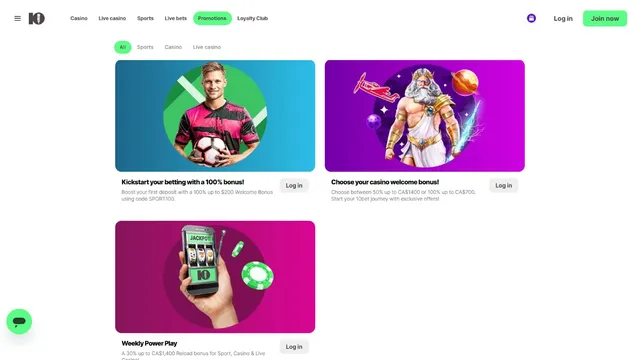 10bet casino promotions