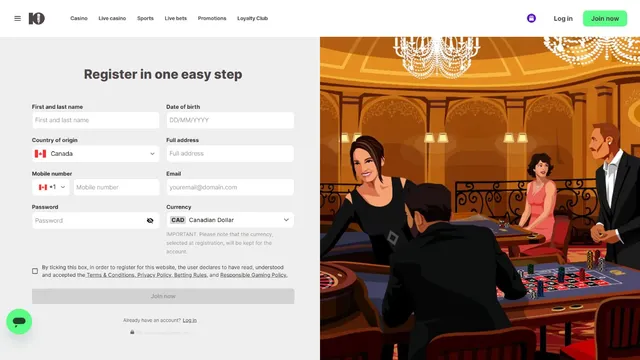 10bet casino registration