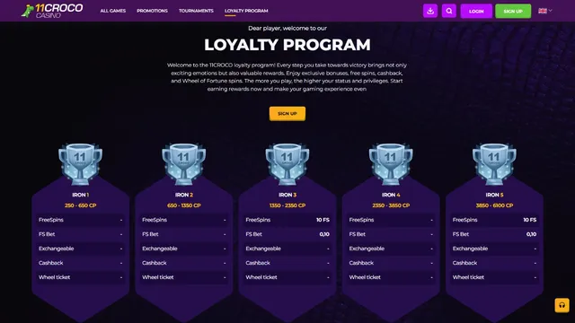 11croco casino loyalty program