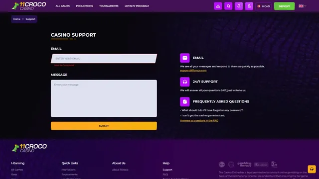 11croco casino support