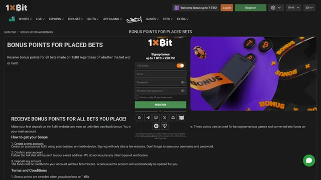 1xbit casino registration