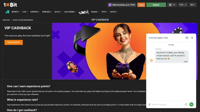 1xbit casino support