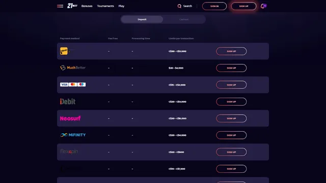 21bit casino deposit