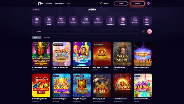 21bit casino games