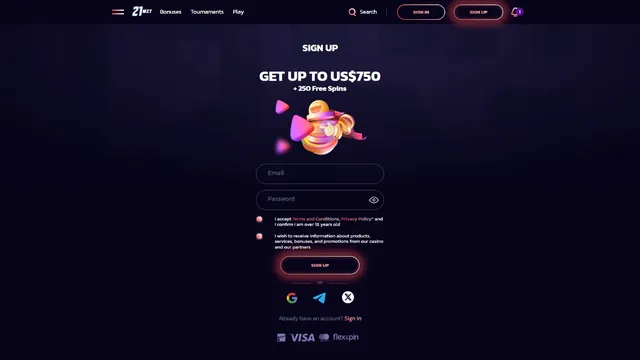 21bit casino registration