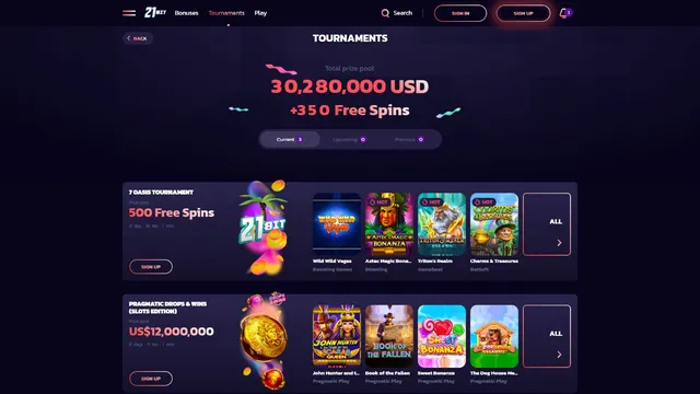 21bit casino tournaments