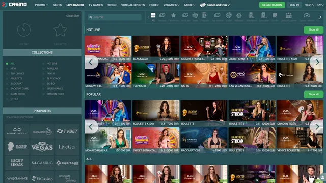 22casino casino live games