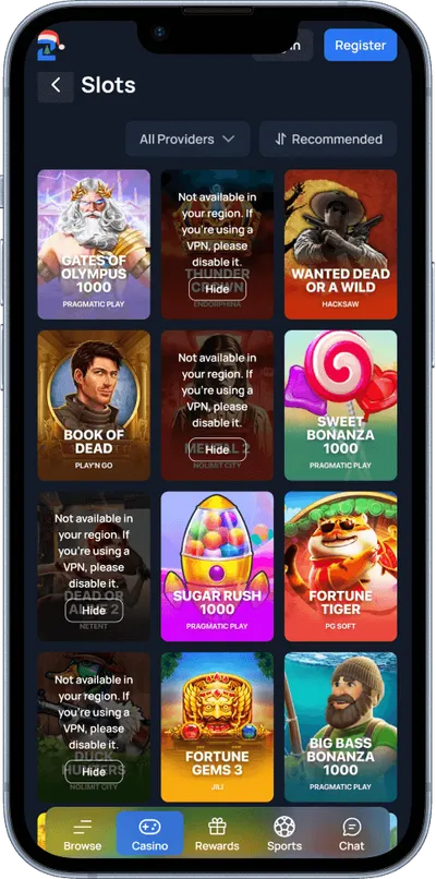 2up casino phone slots