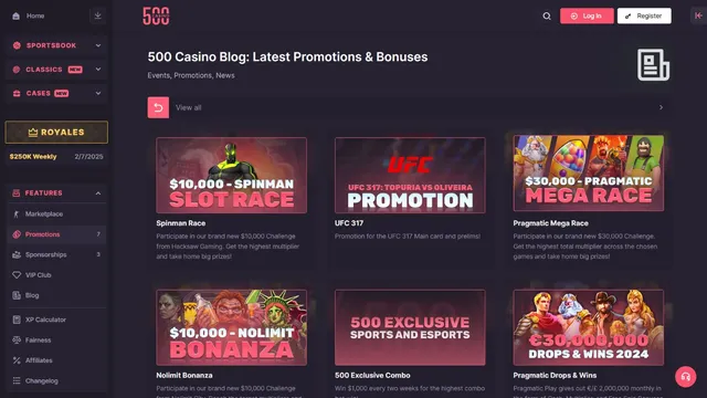 500 casino promotions