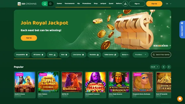 50crowns casino website screen