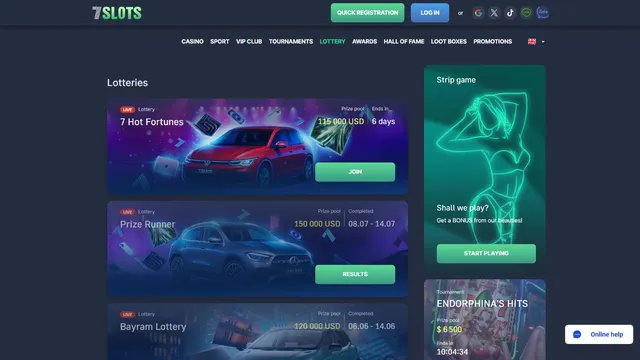 7slots casino lotteries