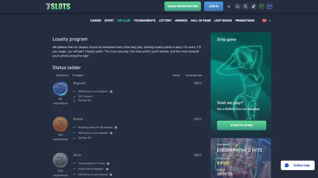 7slots casino loyalty program