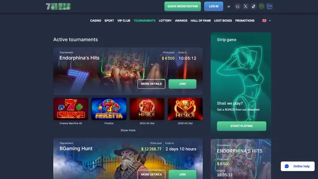 7slots casino tournaments
