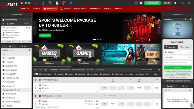 888starz casino website screen