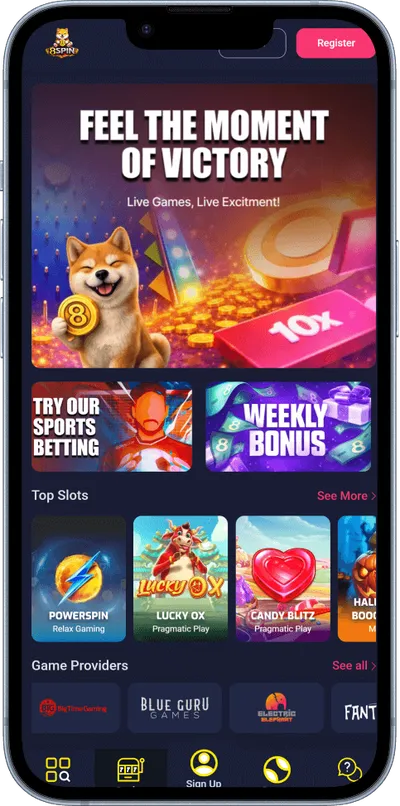 8spin Casino phone screen games