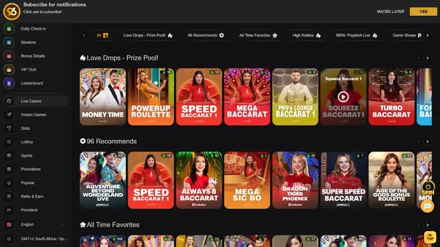 96 casino live games