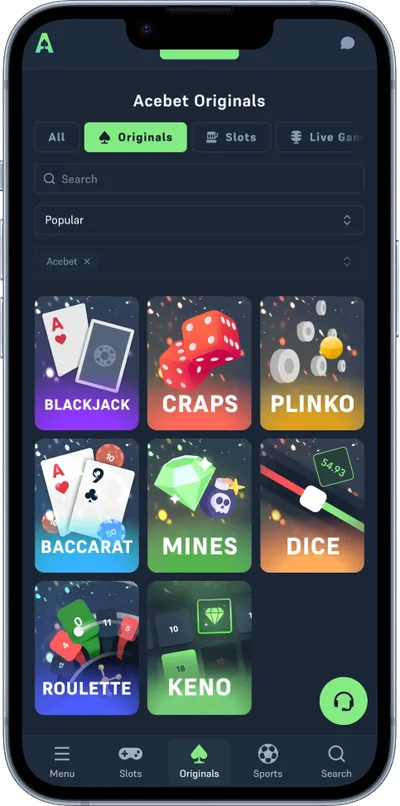 Acebet Casino phone games