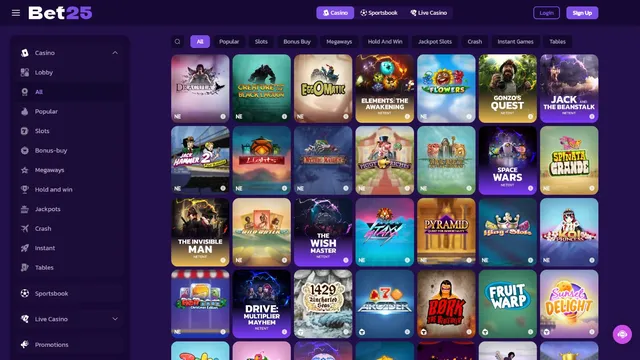 bet25 casino games