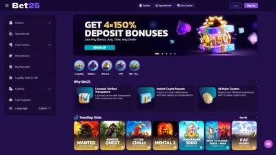 bet25 casino website screen