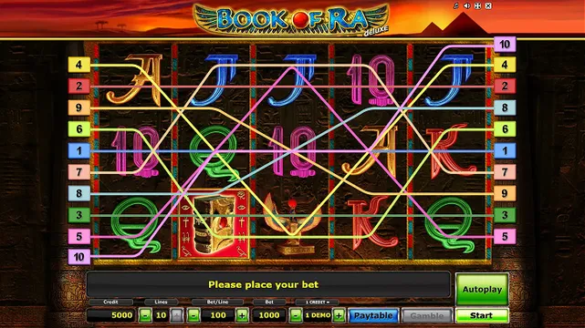 Book of Ra Deluxe slot game main screen