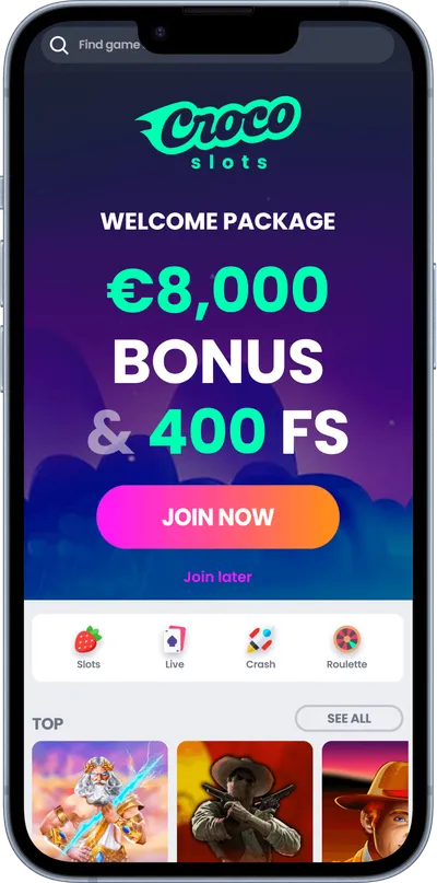 CrocoSlots Casino phone screen