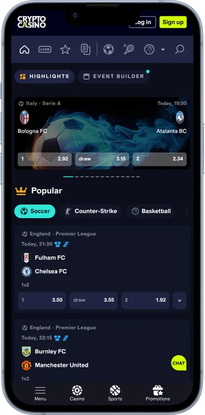 CryptoCasino casino phone sports betting
