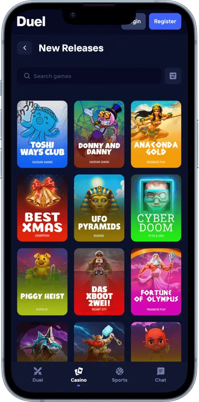 Duel Casino phone new games