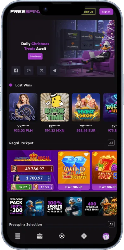 Freespinz Casino phone games
