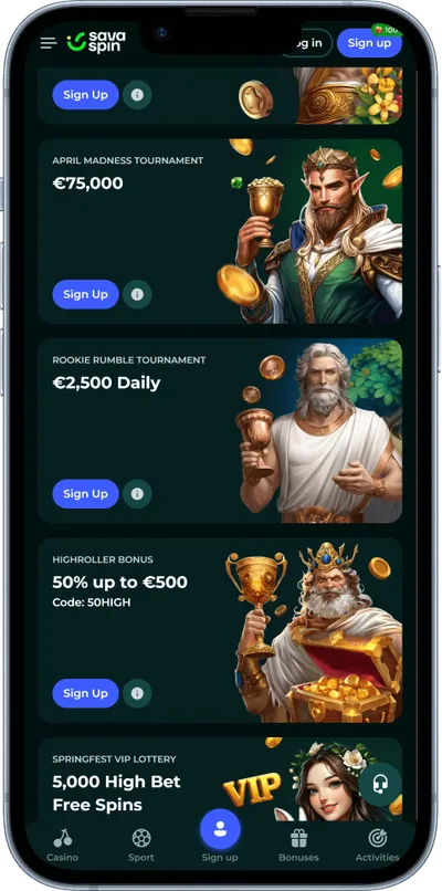 savaspin casino mobile bonuses