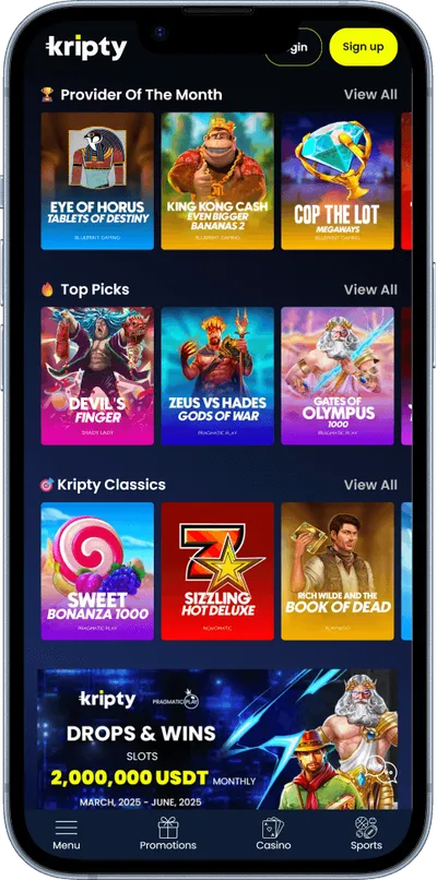 Kripty Casino phone games