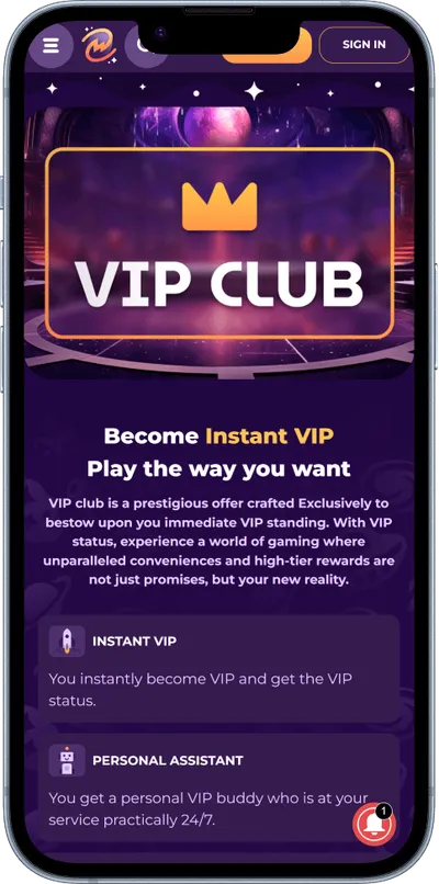 MilkyWay Casino phone screen vip