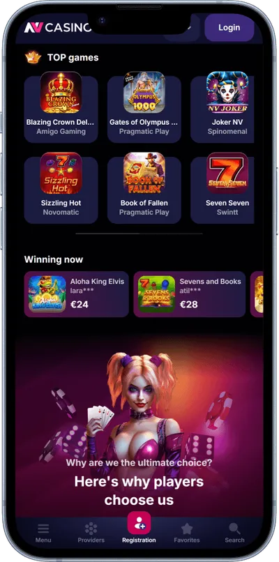 NV Casino phone screen games