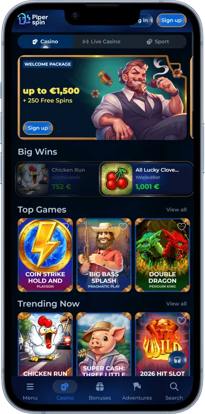 Piperspin Casino phone games