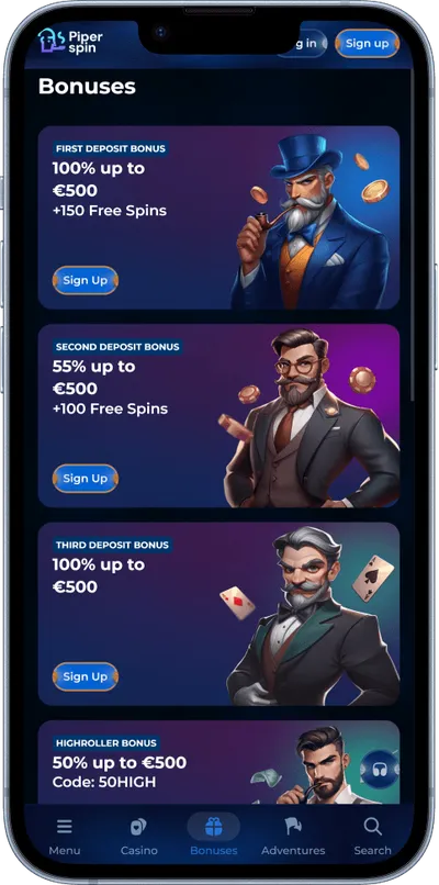 Piperspin Casino phone promotions