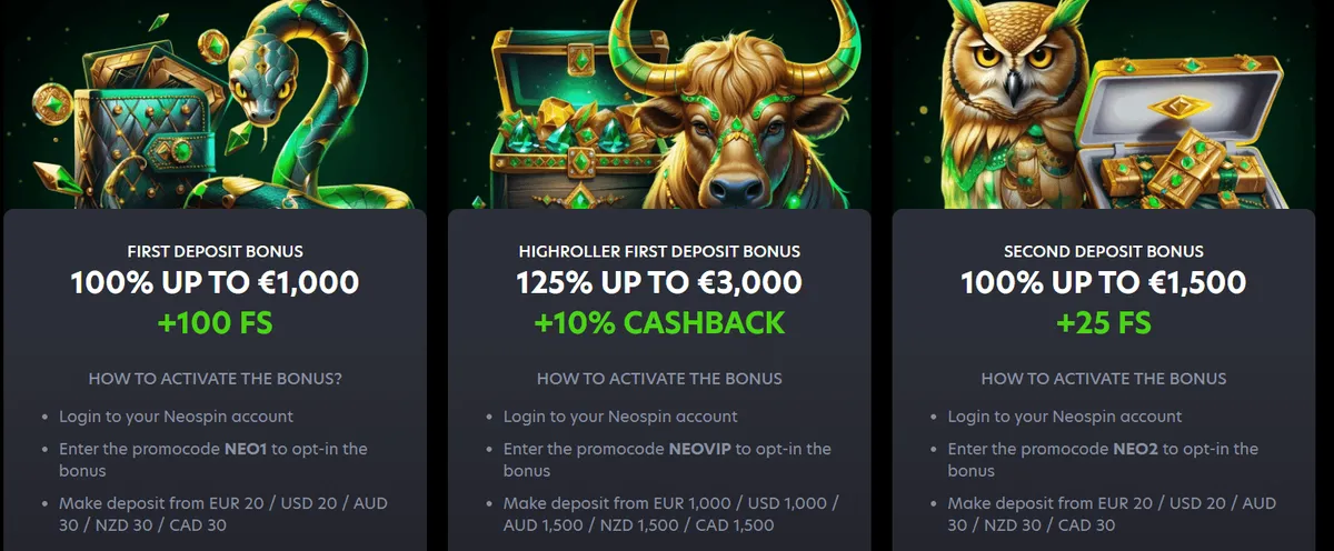 neospin casino promotions