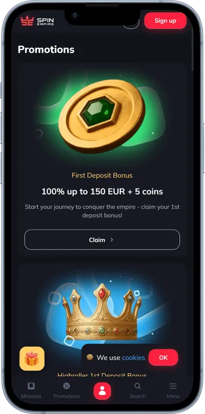 SpinEmpire Casino phone games promo