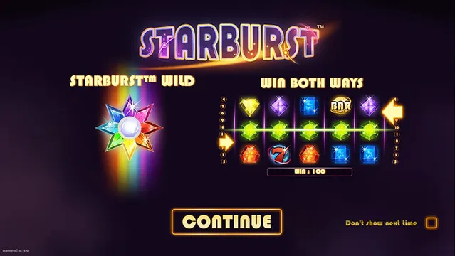 Starburst slot screen