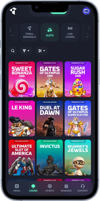 Thrill Casino phone slots