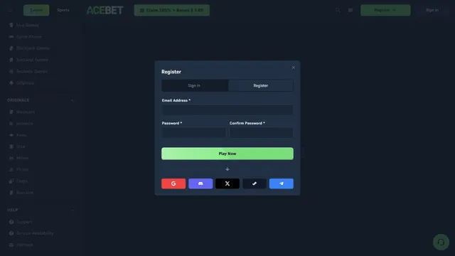 acebet casino registration