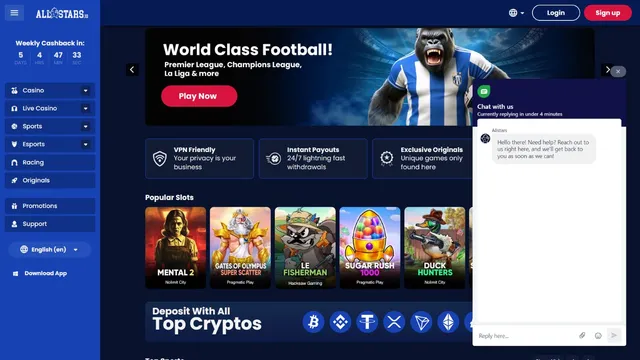 allstars casino support