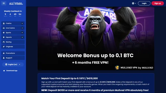 allstars casino welcome bonus