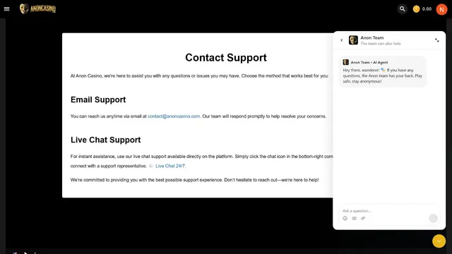 anoncasino support