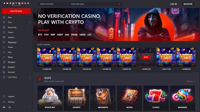 anon casino bet website screen