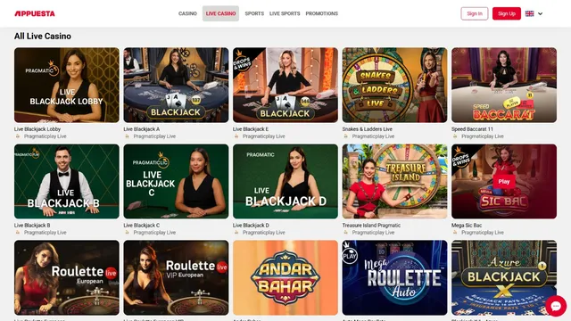 appuesta casino live games
