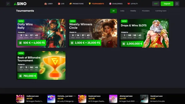 asinocasino tournaments