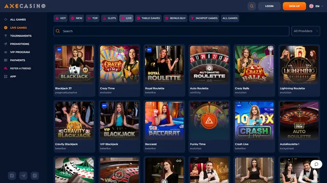axe.casino live games