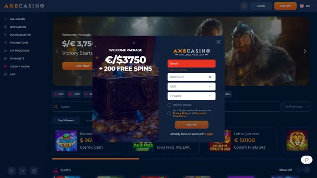 axe.casino registration