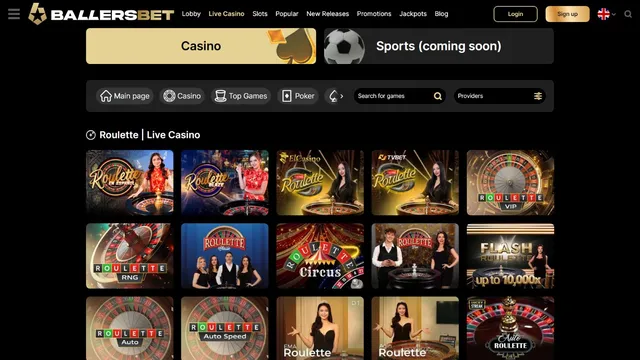 ballersbet casino live games