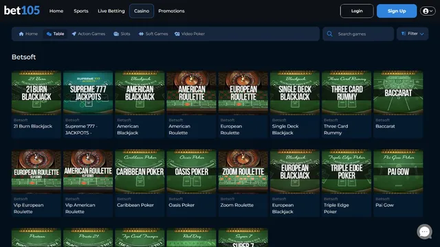 bet105 casino live games