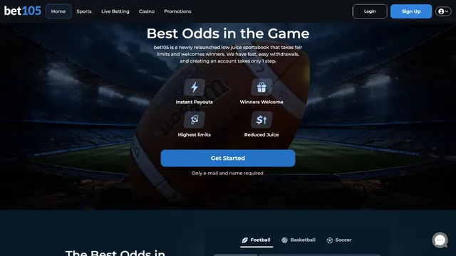 bet105 casino website screen
